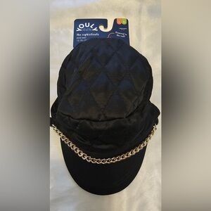 Youly the sophisticate Black Newsboy Hat w/Necktie (L/XL)